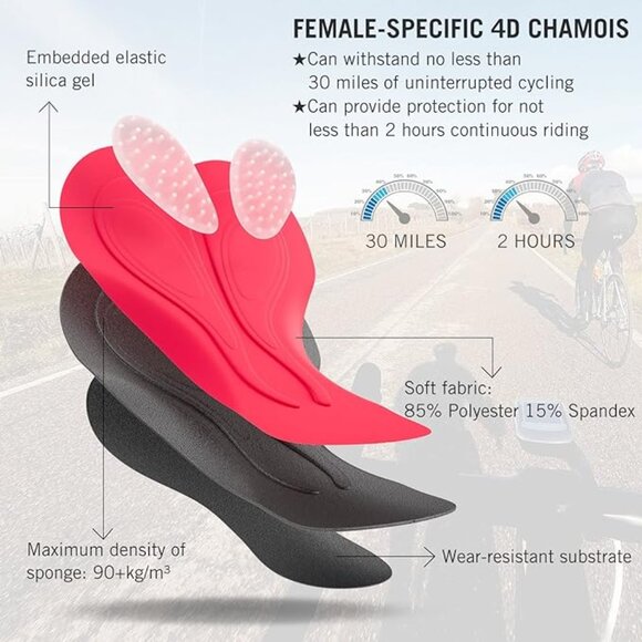 BALEAF Women's 3" inseam 4D Padded Bike Shorts Cycling with Pockets - Picture 4 of 6